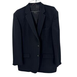 PBM 100% Camel Hair Black Blazer Mens Size 46L